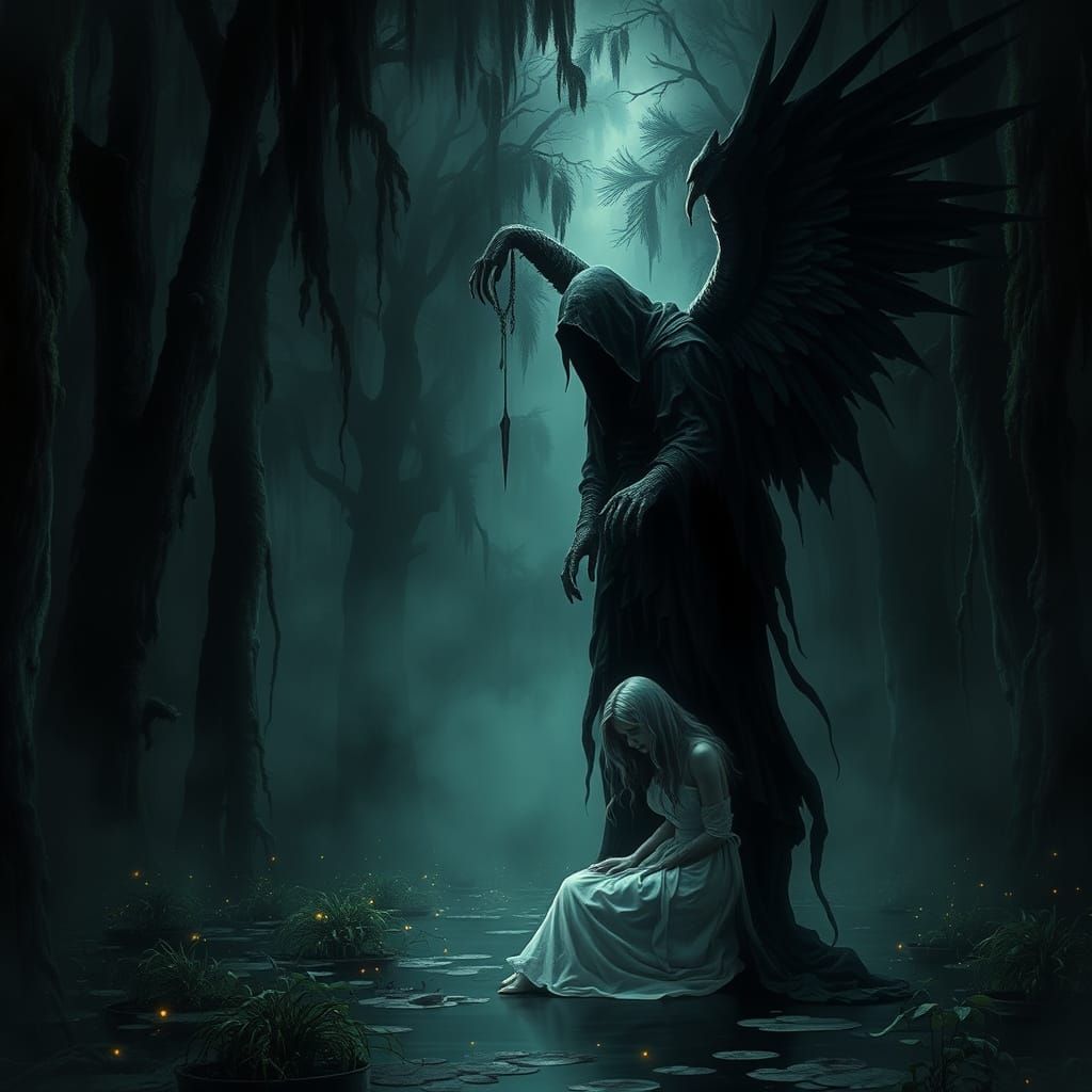 Angel of Death in Louisiana Bayou Midnight