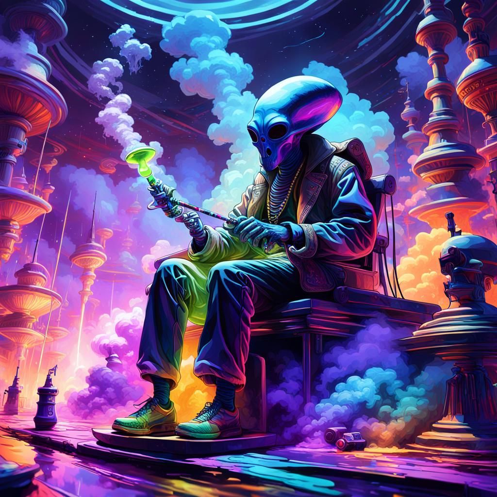 Alien Smokes Hookah as Pirate Ship Emerges