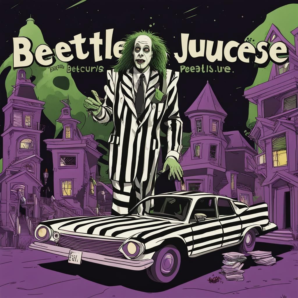 Beetlejuice Character Portrait in Digital Art