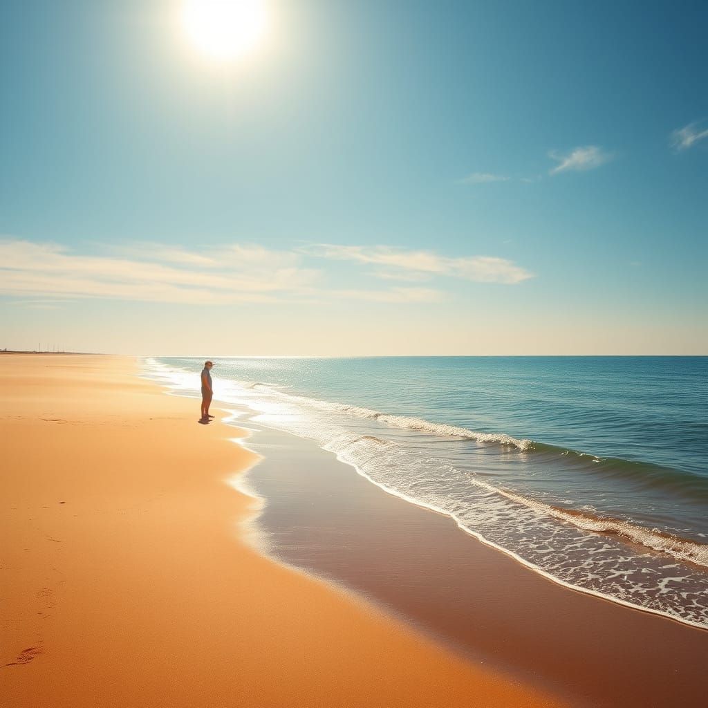 Serene Seaside Scene in Photorealistic Detail