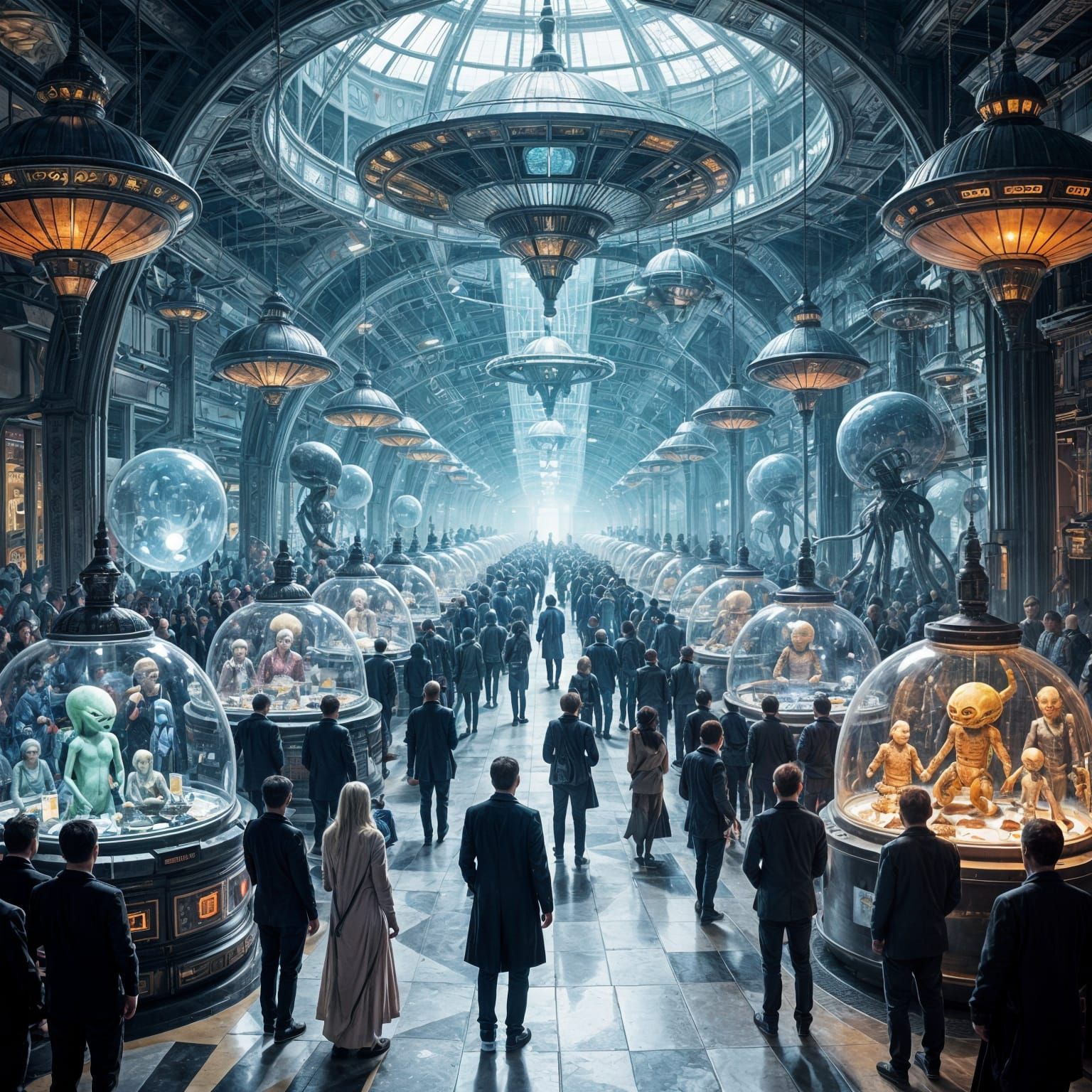 Human-Run Alien Market Auctioning Galactic Beings