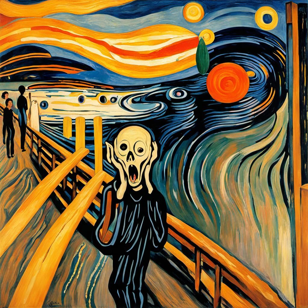 Expressionist Scream: A Gustav Klimt Inspired Artwork