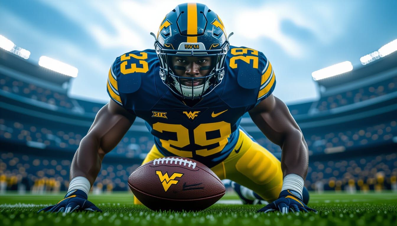 WVU Mountaineers Football Poster: Hyperrealistic HDR