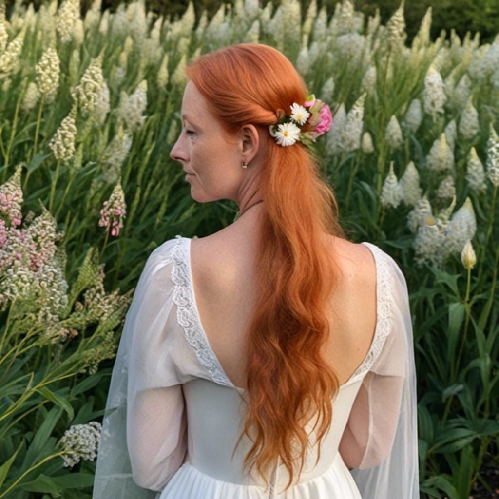 Trans Woman Bride in Nature Portrait