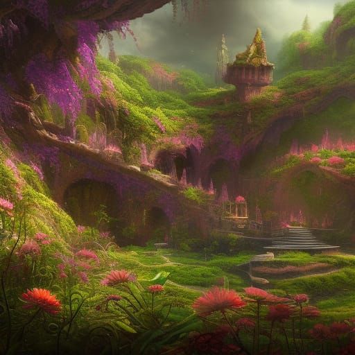 Botanist's Heaven: Fantastical Landscape in Detailed Matte P...
