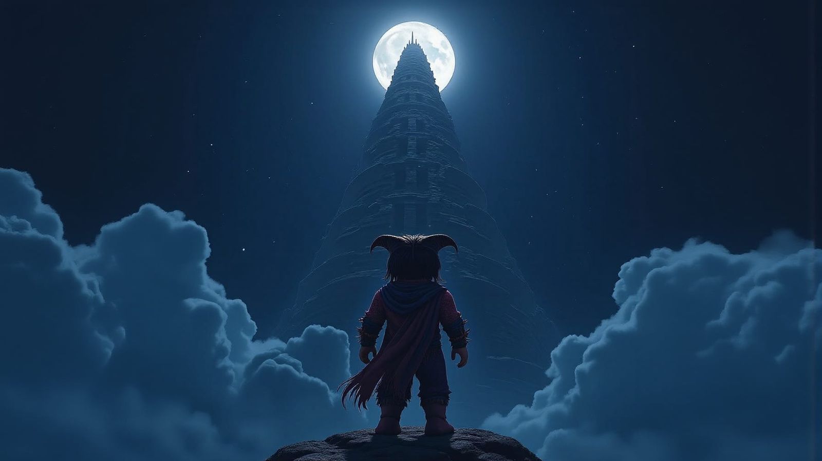 Roblox Character and Tower of Babel: Digital Painting