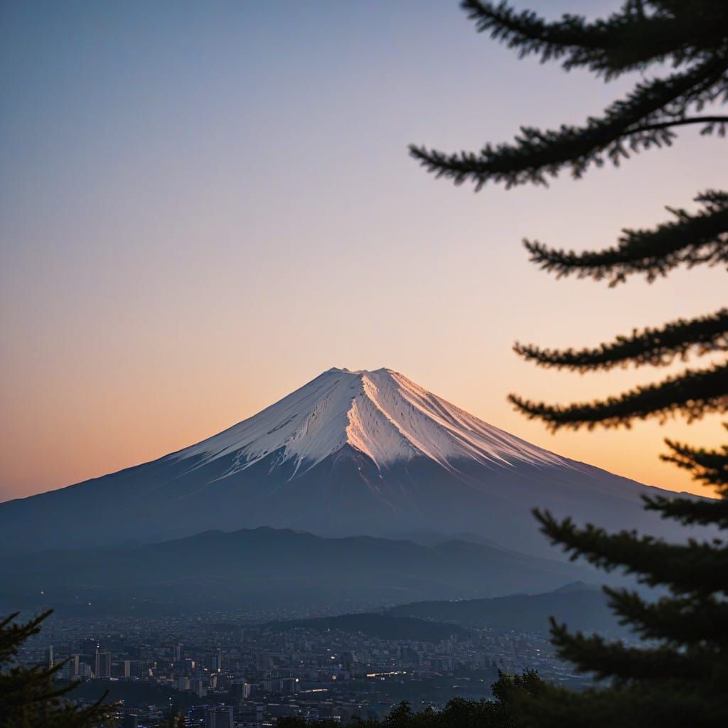 Fuji Mountain Landscape in Breathtaking Bokeh