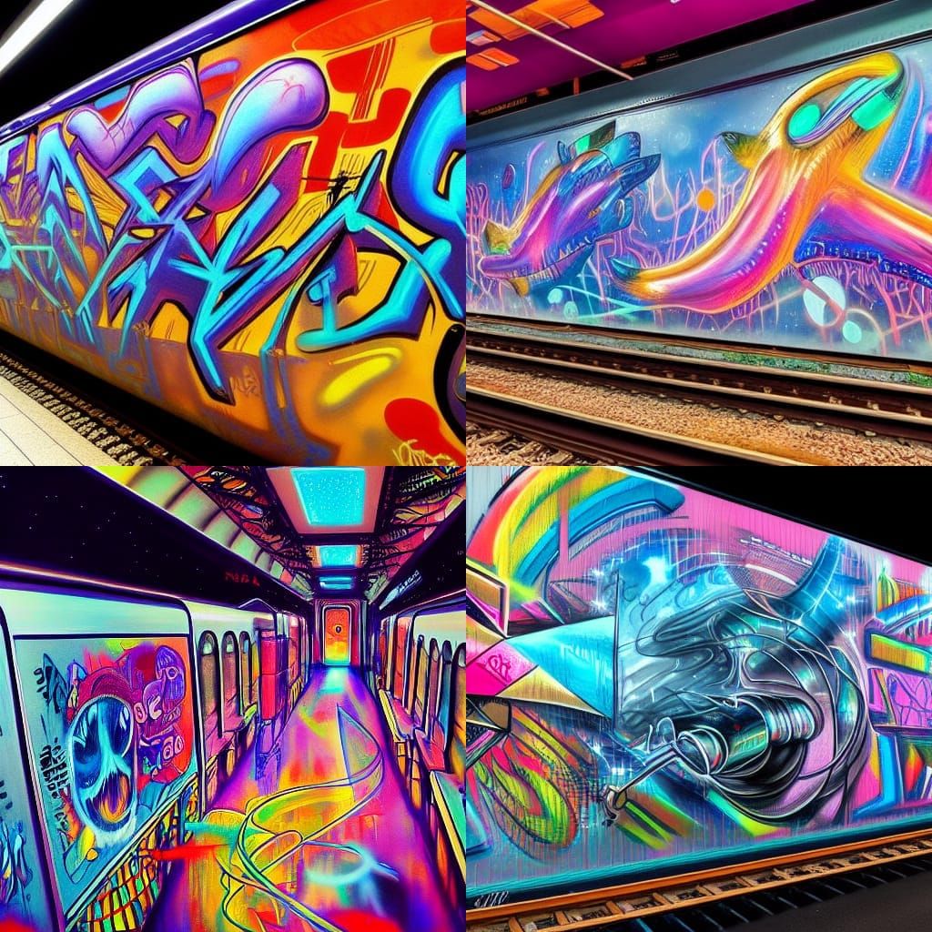 Graffiti Train in Holographic Cosmic Style