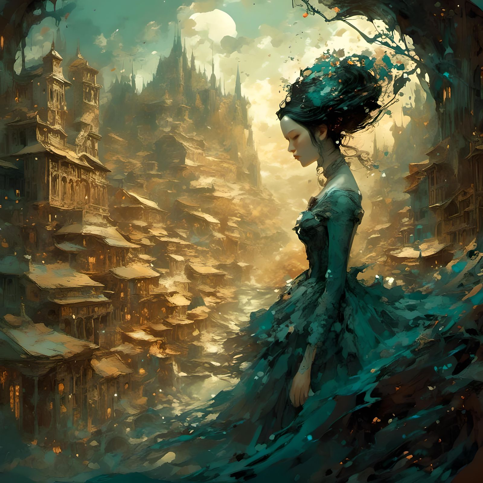 Maximalist 3D Storybook Scene in French Normandy