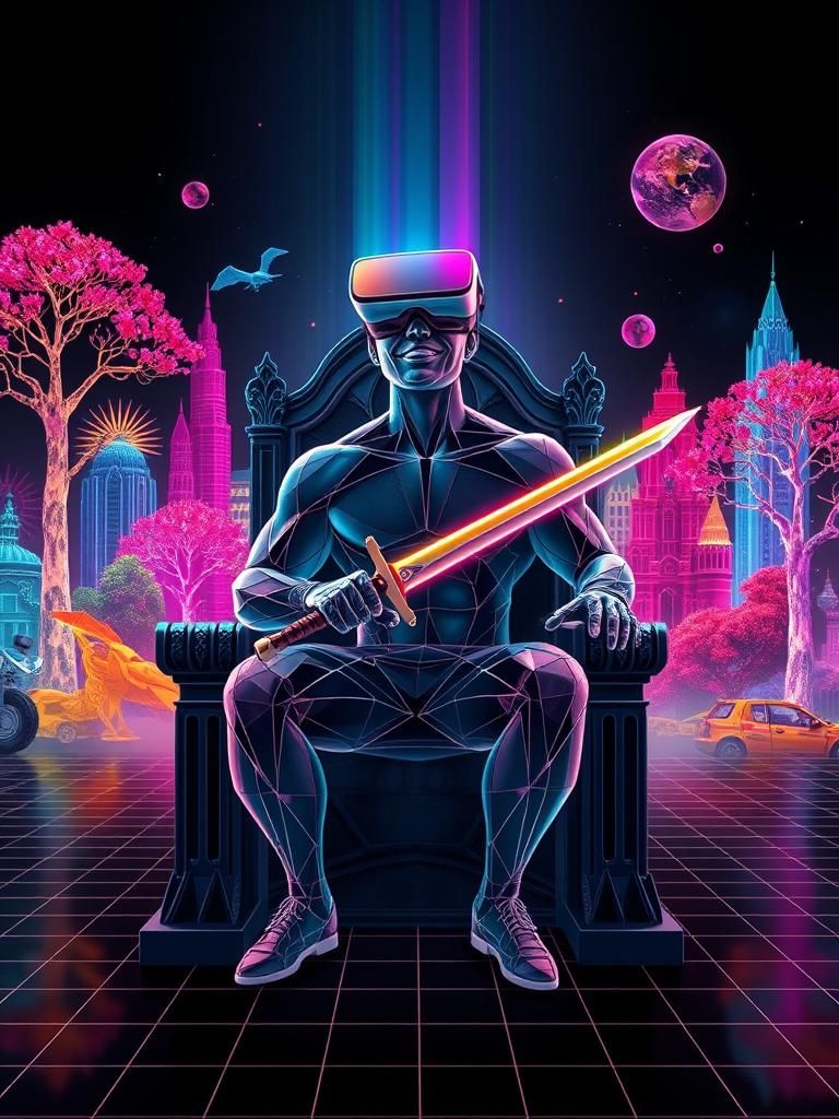 Virtual Reality God with Geometric Fractal Design