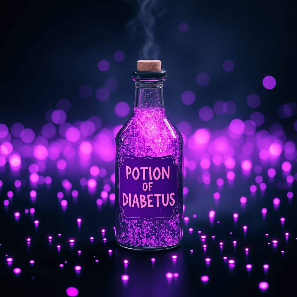 Potion of Diabetus in Synthwave Style