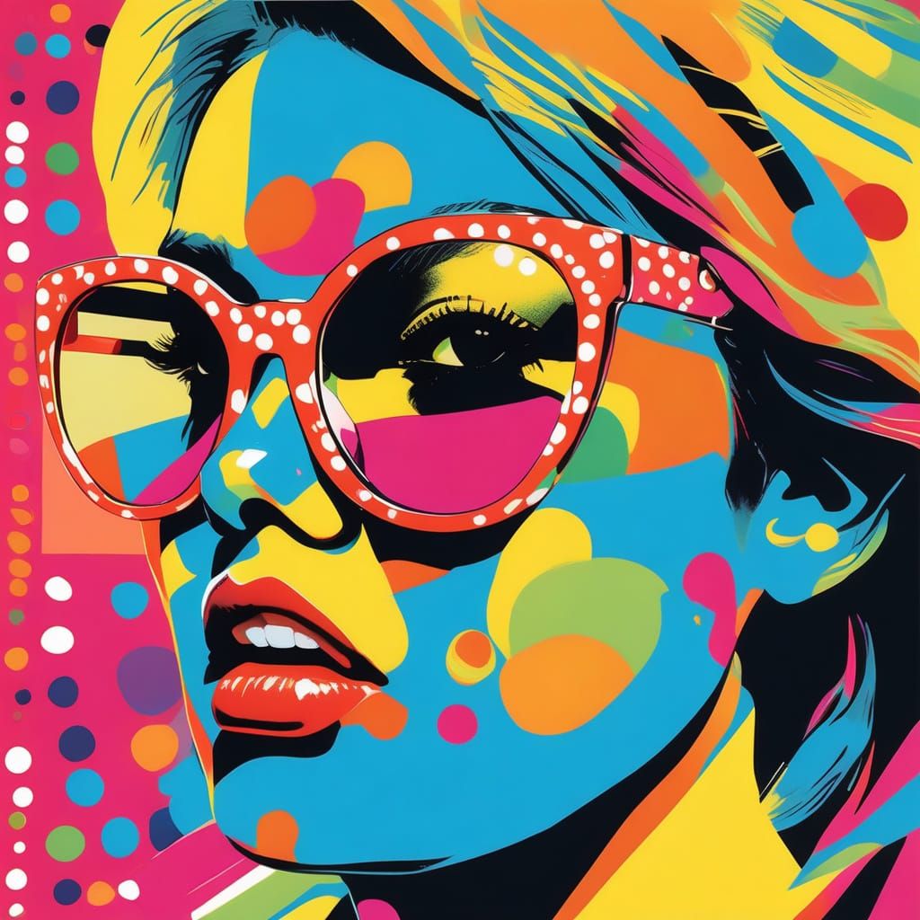 Modern Woman Portrait in Pop Art Style with Bold Colors