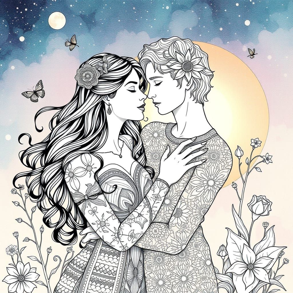 Daphnis and Chloe: Filigree Masterpiece in Kandinsky Style