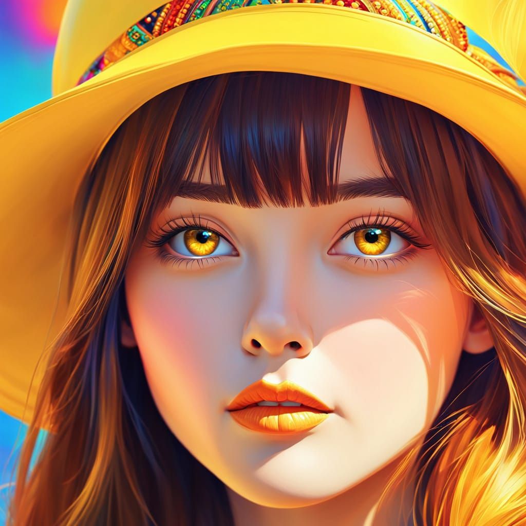 Vibrant Portrait in Pop Art Style