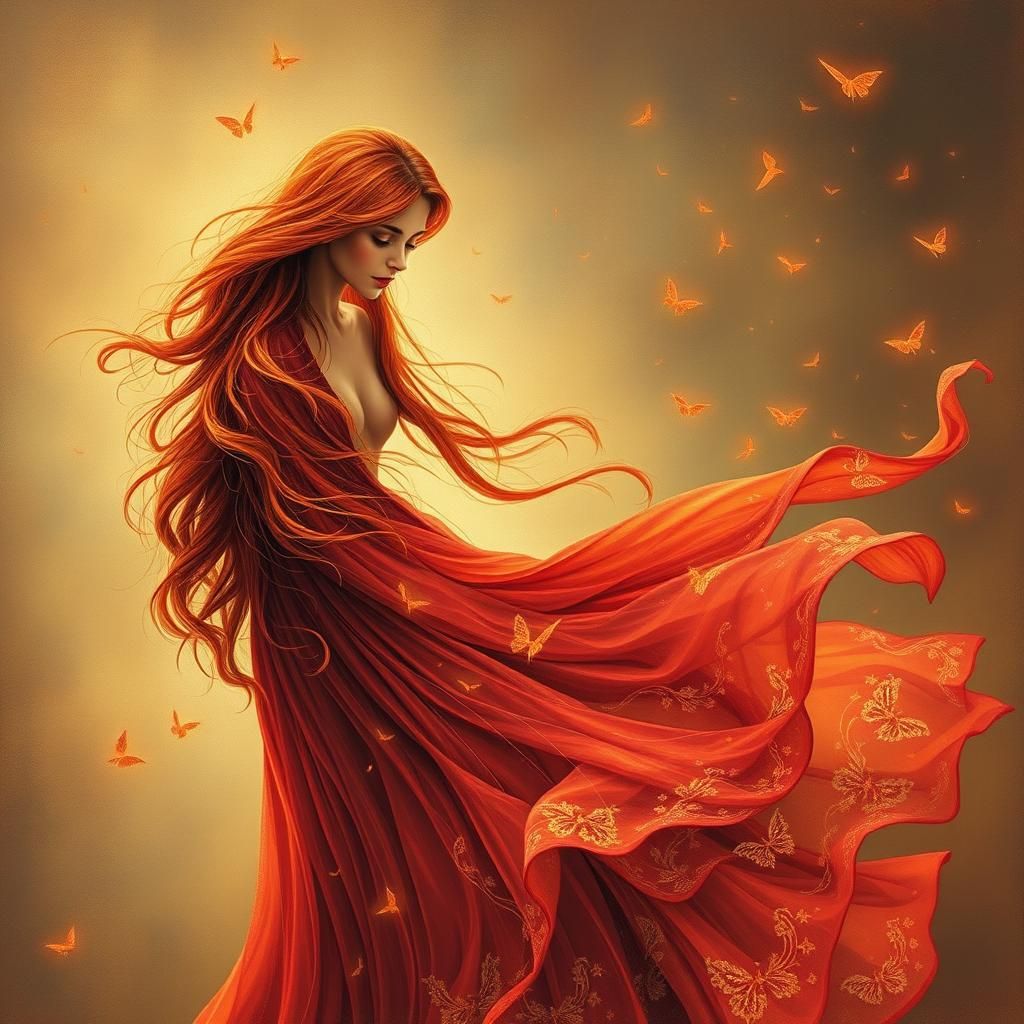 Symphony of the Soul: Crimson Haired Woman