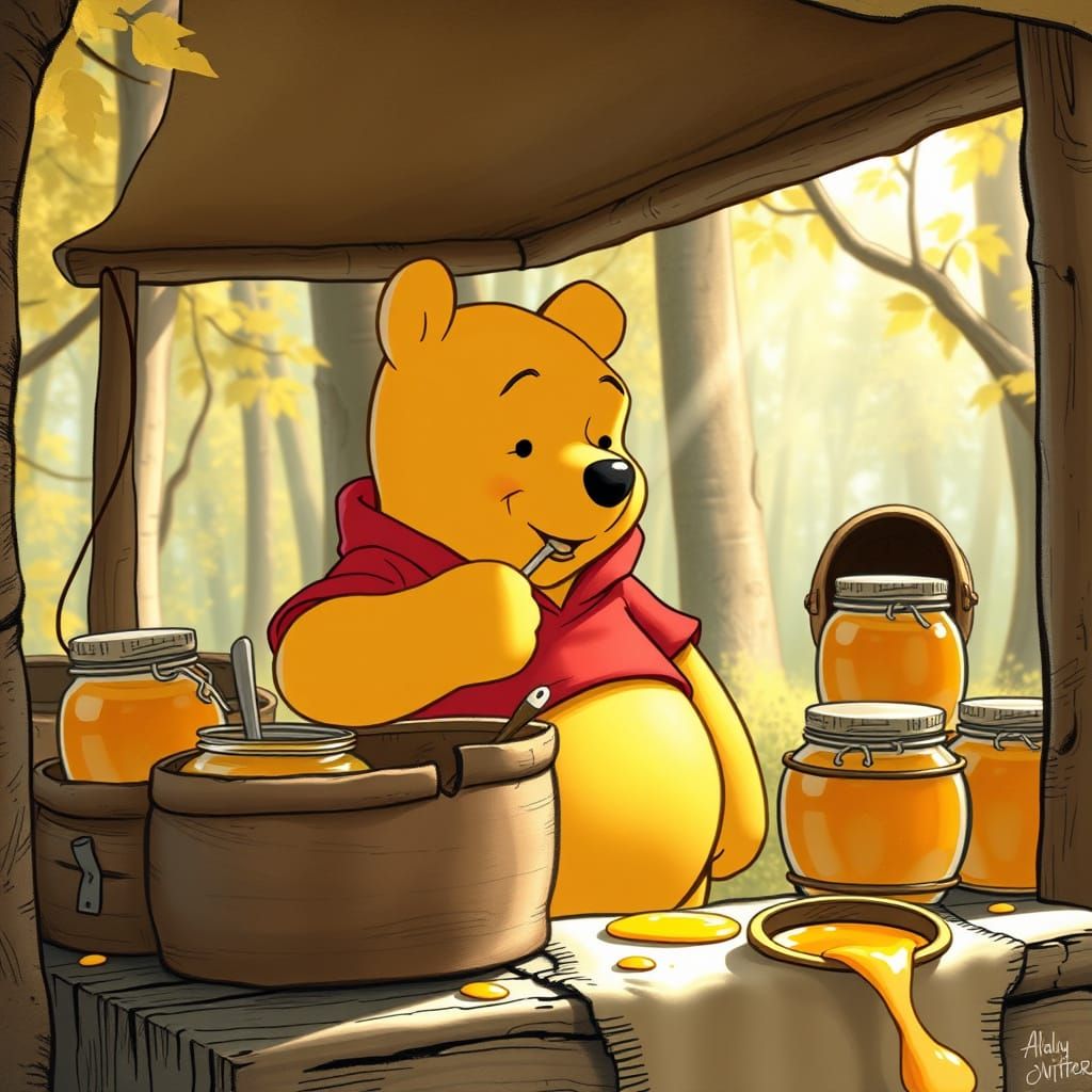 Winnie the Pooh's Honey Stall in Potter Style