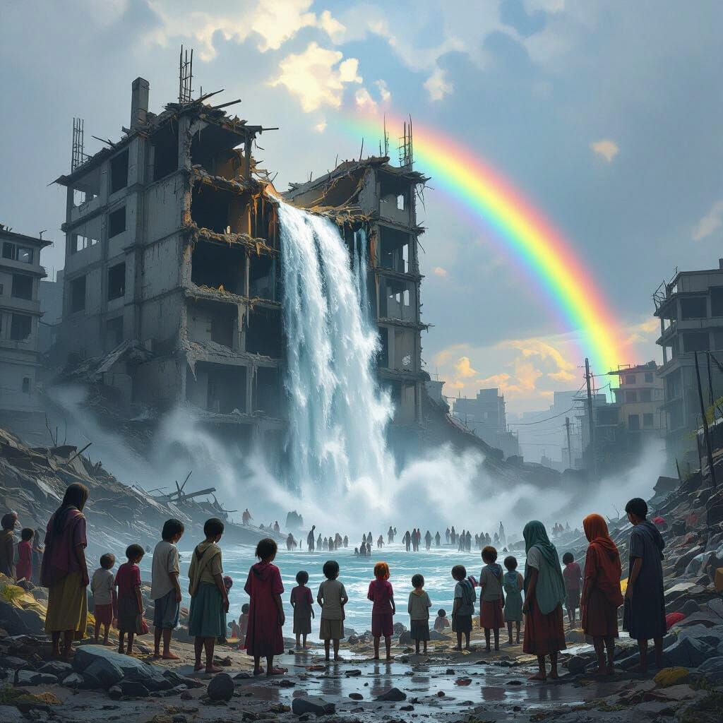 Waterfall of Hope: A Post-War Scene