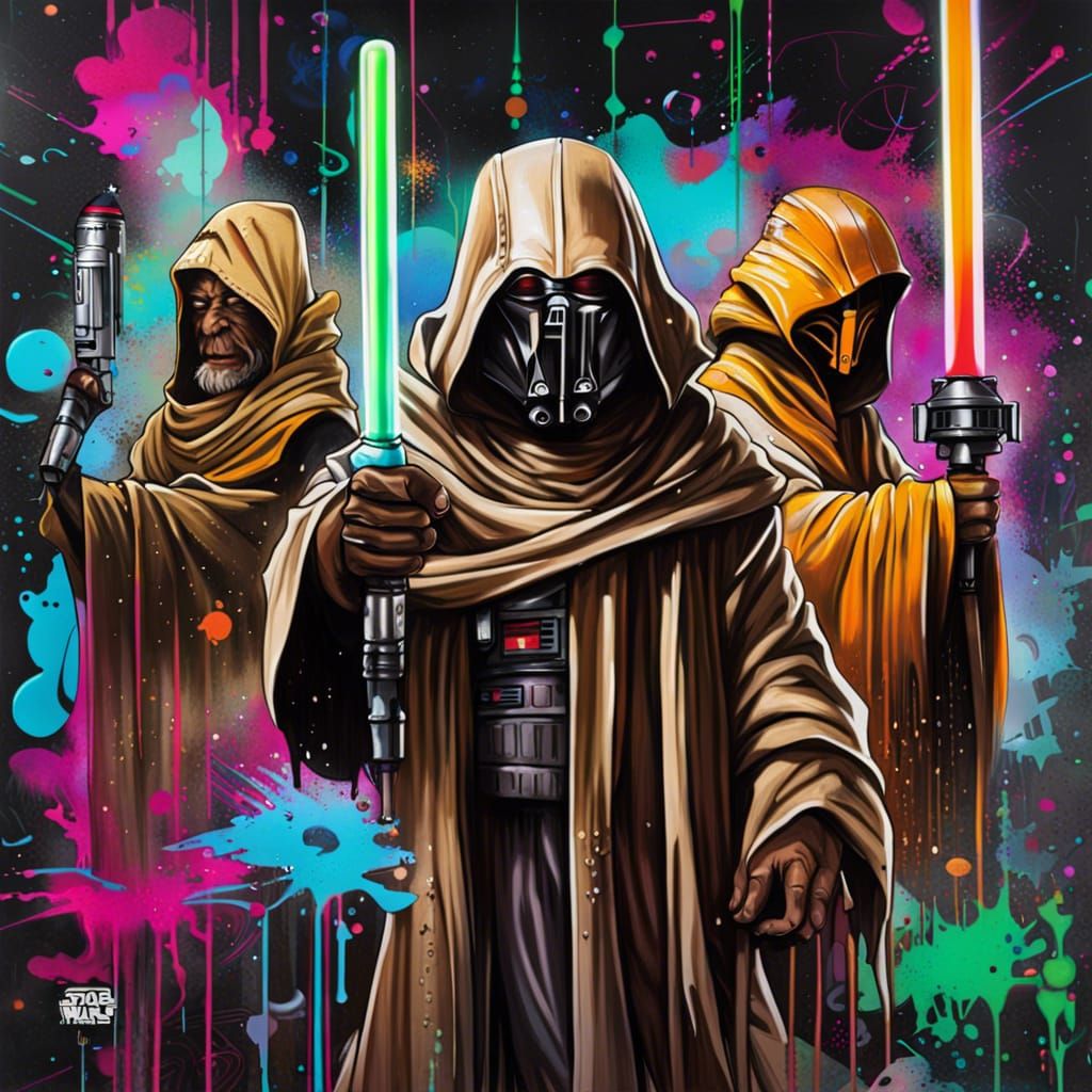 Jedi Council in Graffiti Splash Art Style