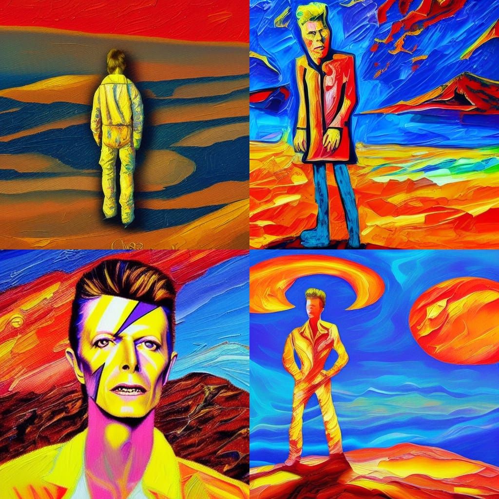 David Bowie on Mars: Expressionist Oil Painting
