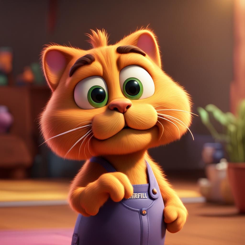 Garfield in Pixar Style: 3D Digital Art