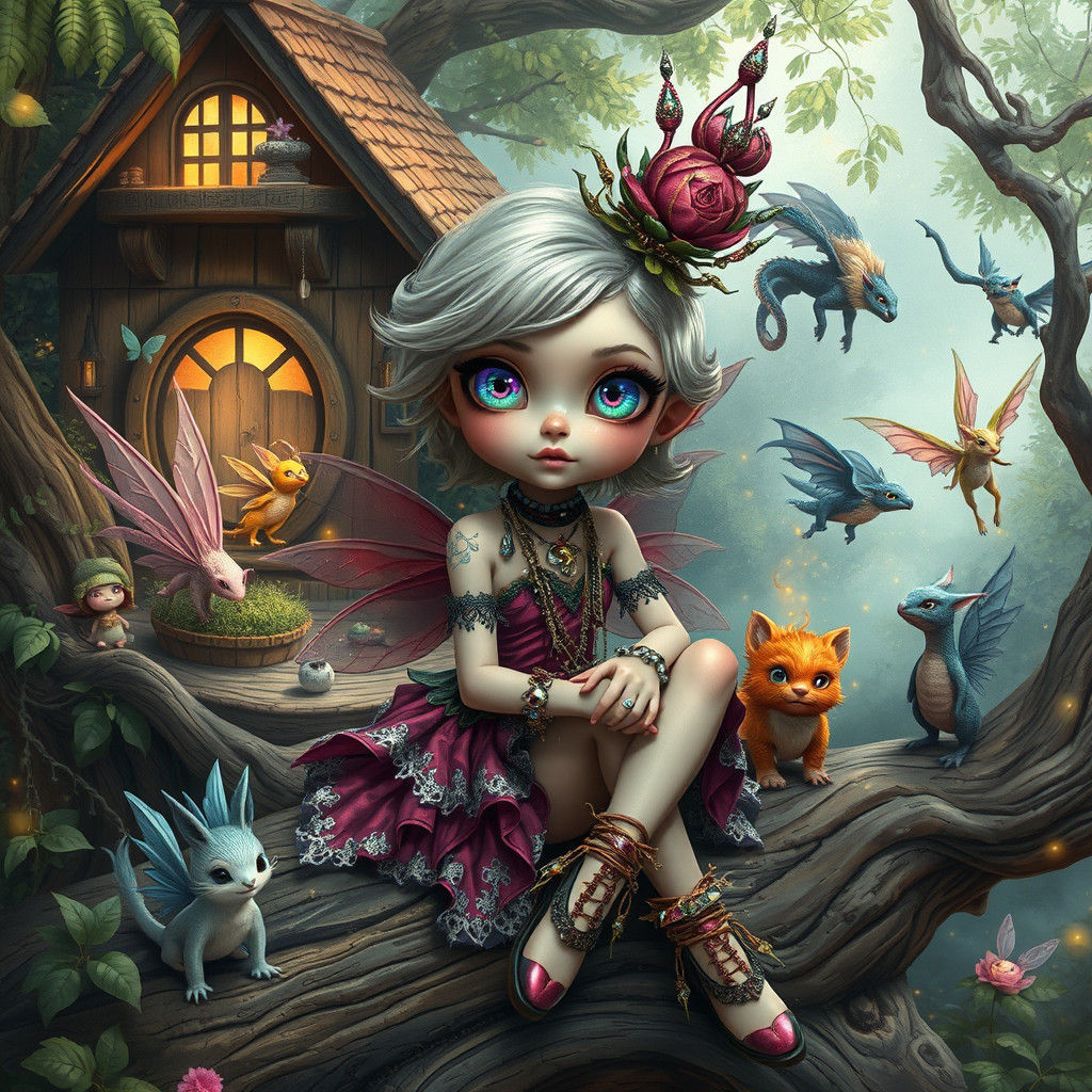 Enchanting Fairy Girl in Whimsical Forest Setting