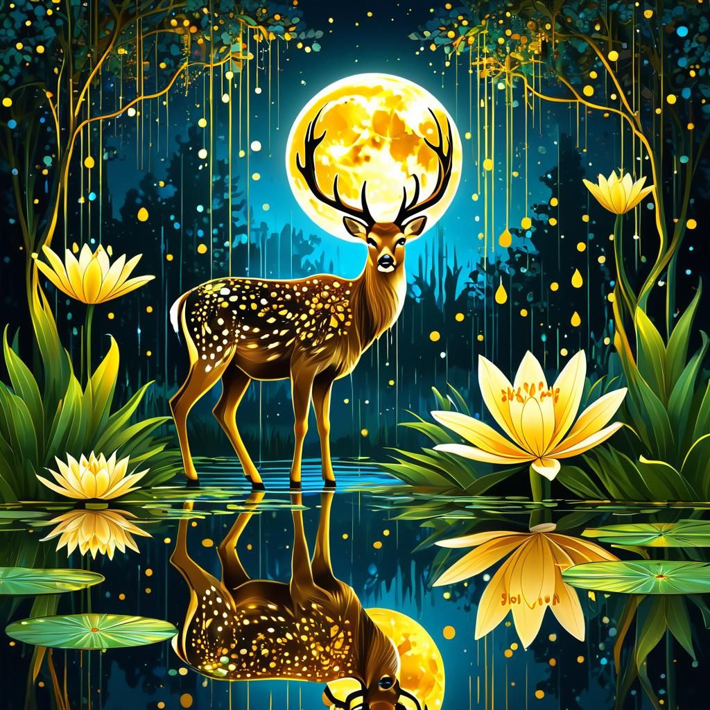 Peacock Art in Fractal Abstract Vector Style