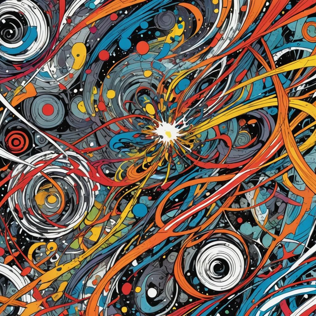 Colorful Child's Scribbles in Comic Book Art Style