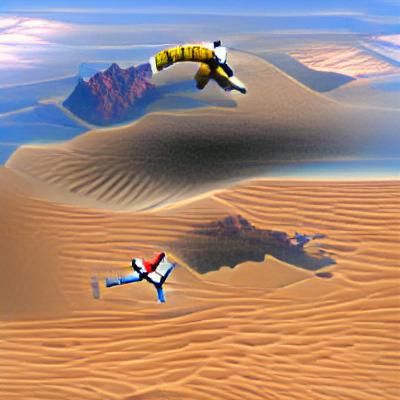 Desert Skydiver Silhouette