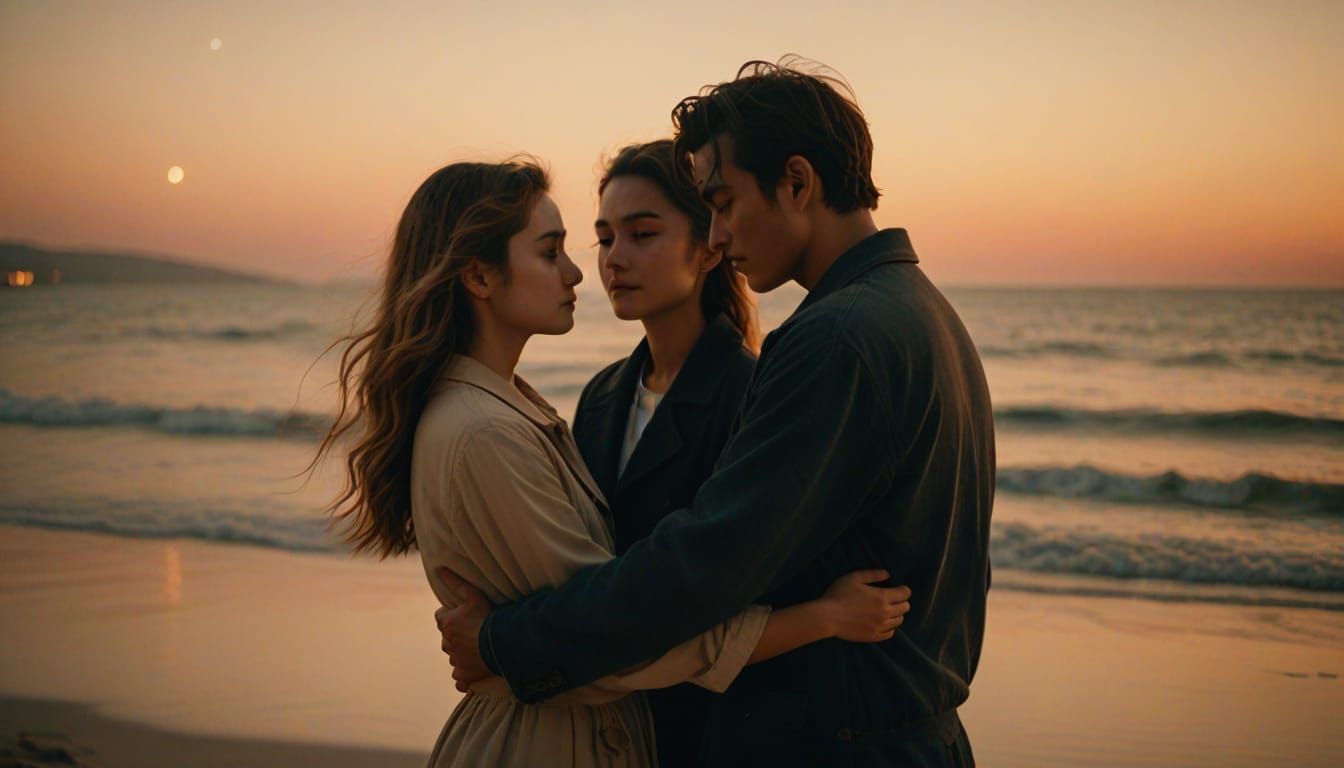 Moonlit Beach Romance in Cinematic Style