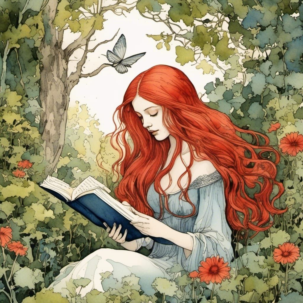 Reading in the garden