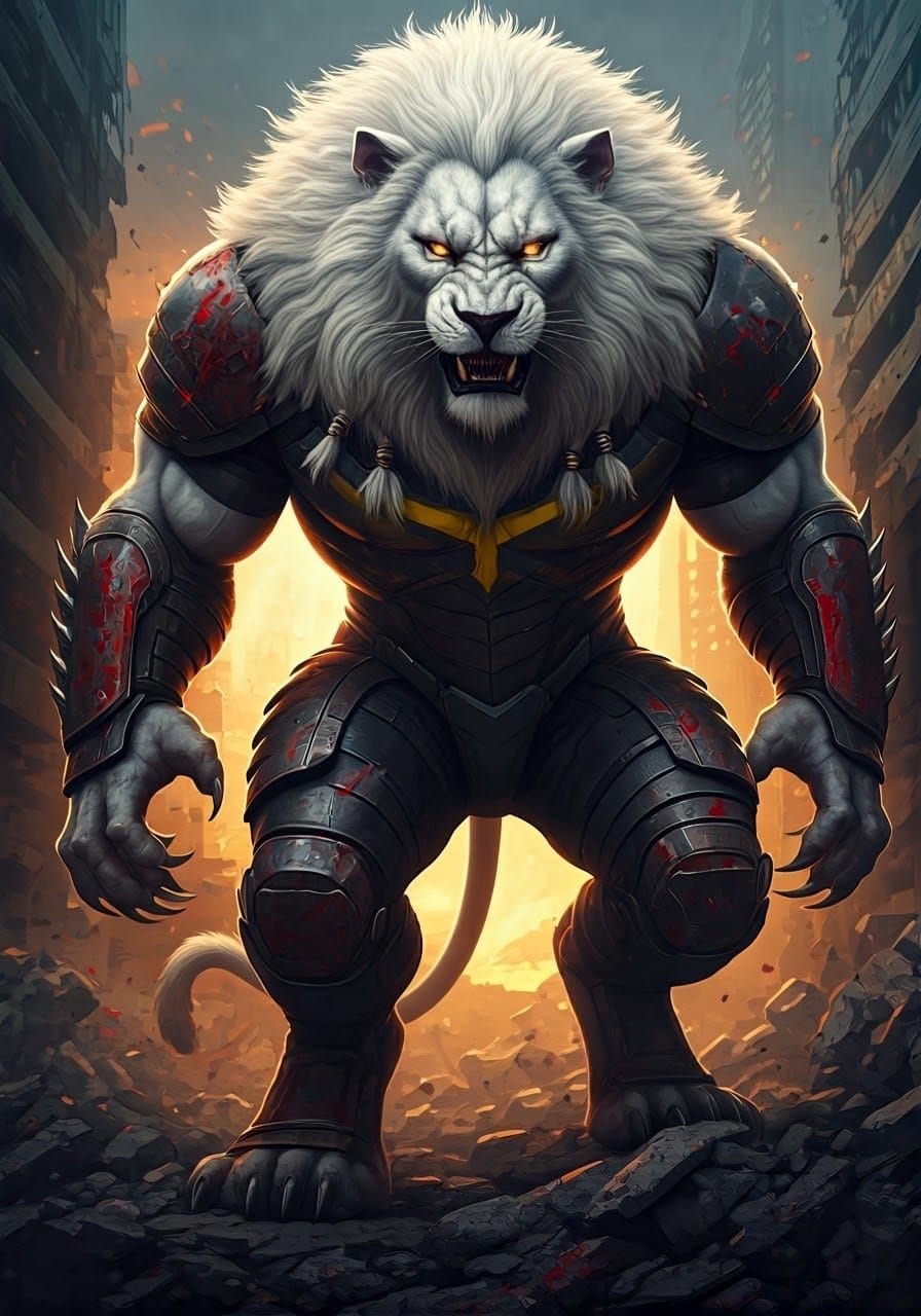 Battle Beast in Apocalyptic Urban Ruins