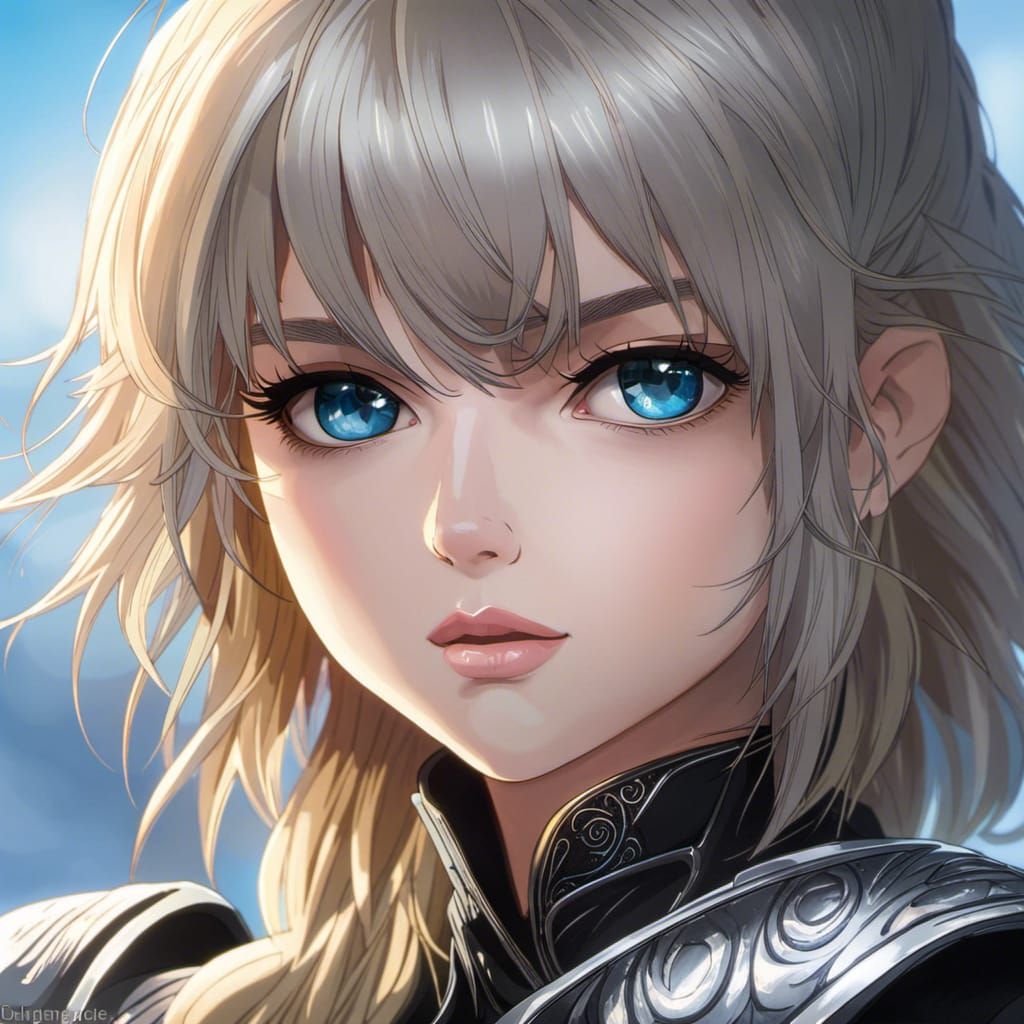 Gothic Anime Woman Portrait in Rain