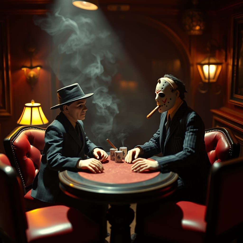 Myers and Voorhees Play Poker, Surreal Pop Art