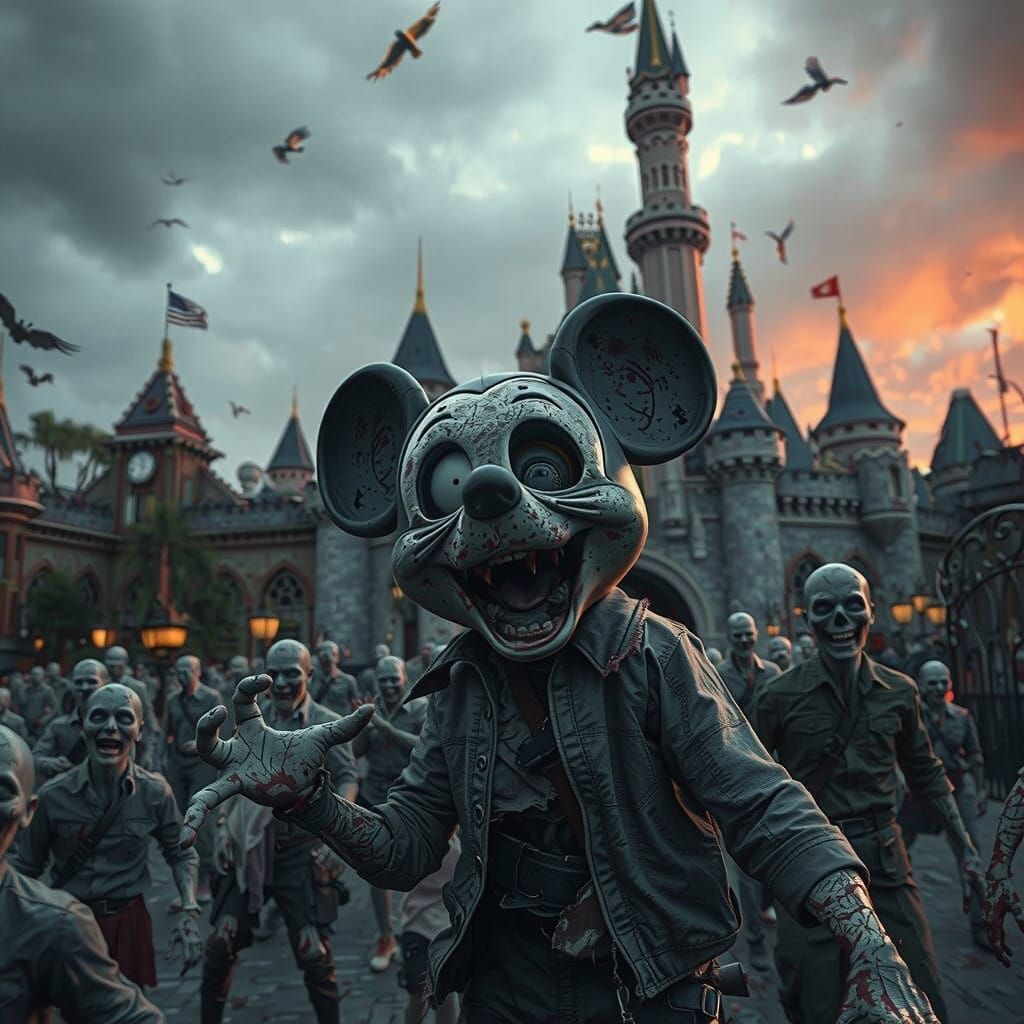 Zombies Overtake Post-Apocalyptic Disneyland in Hyperdetaile...