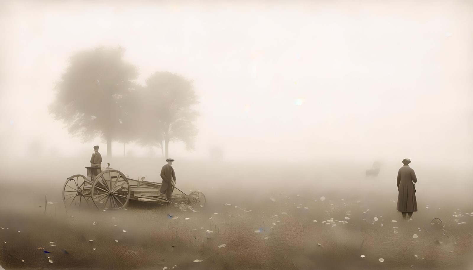 Vintage Pencil Drawing of Bensenville, Illinois 1909