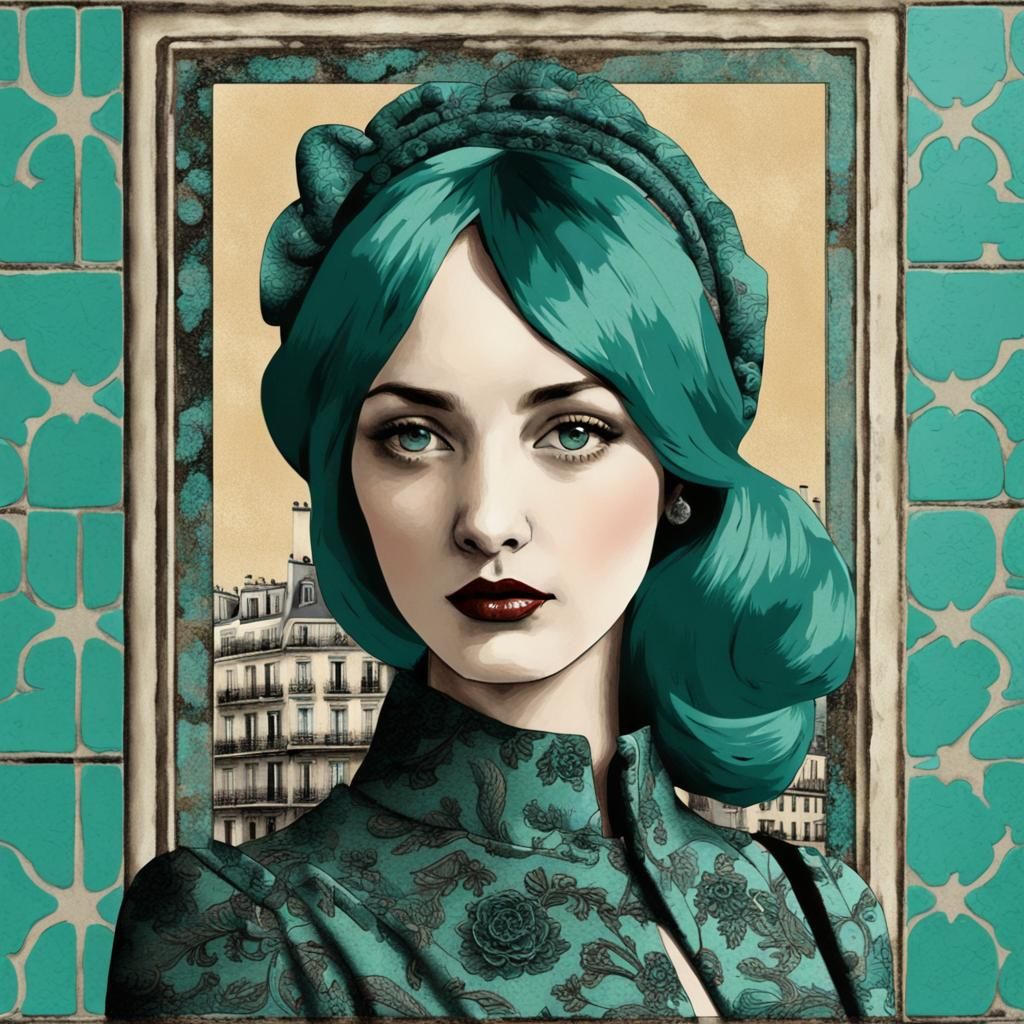 Pop Art Travel Agent in Paris: Digital Collage