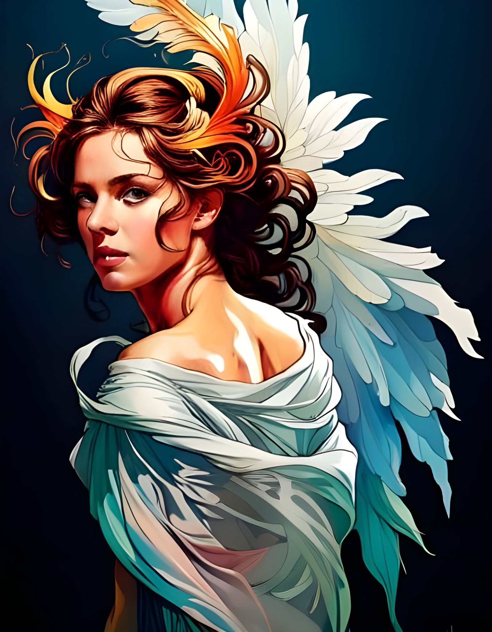 Hermes Portrait in Greek Art Style