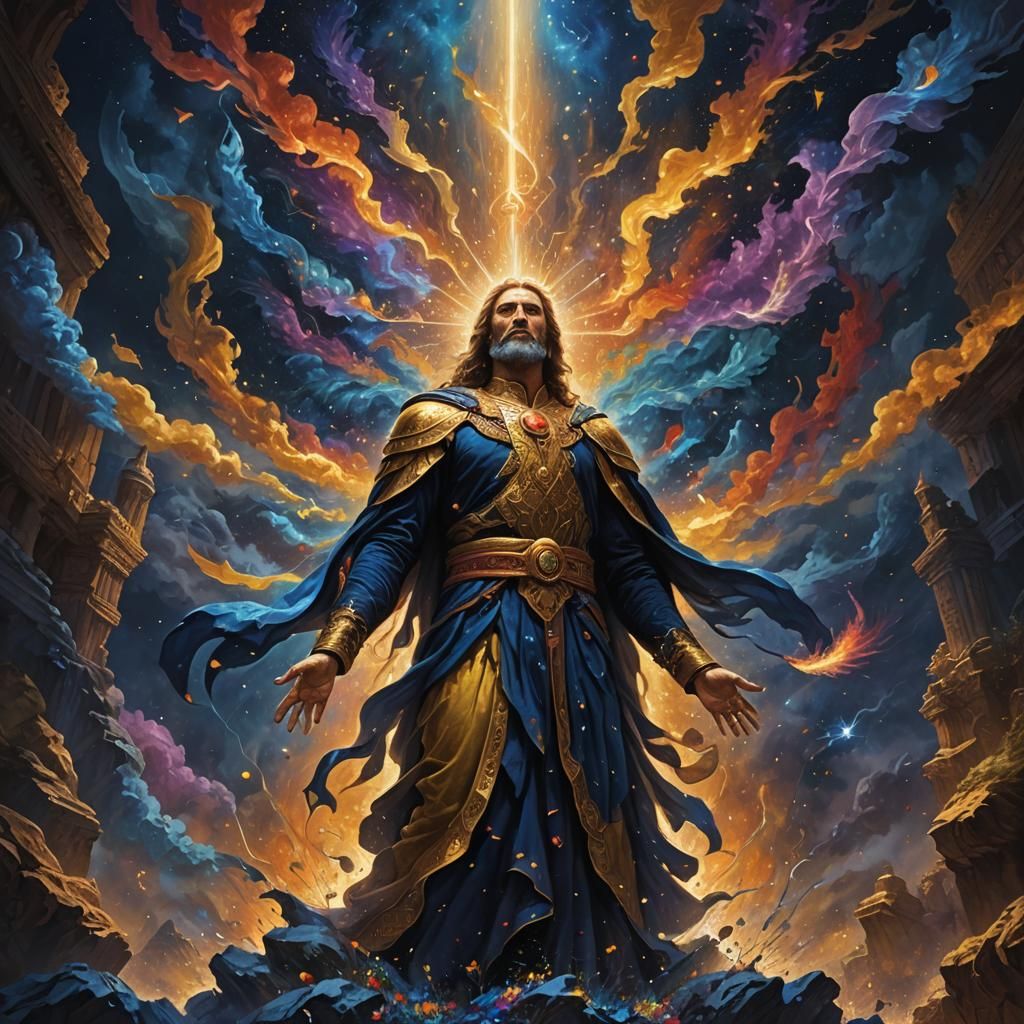 Figure Emerging into Light: A Digital Matte Painting