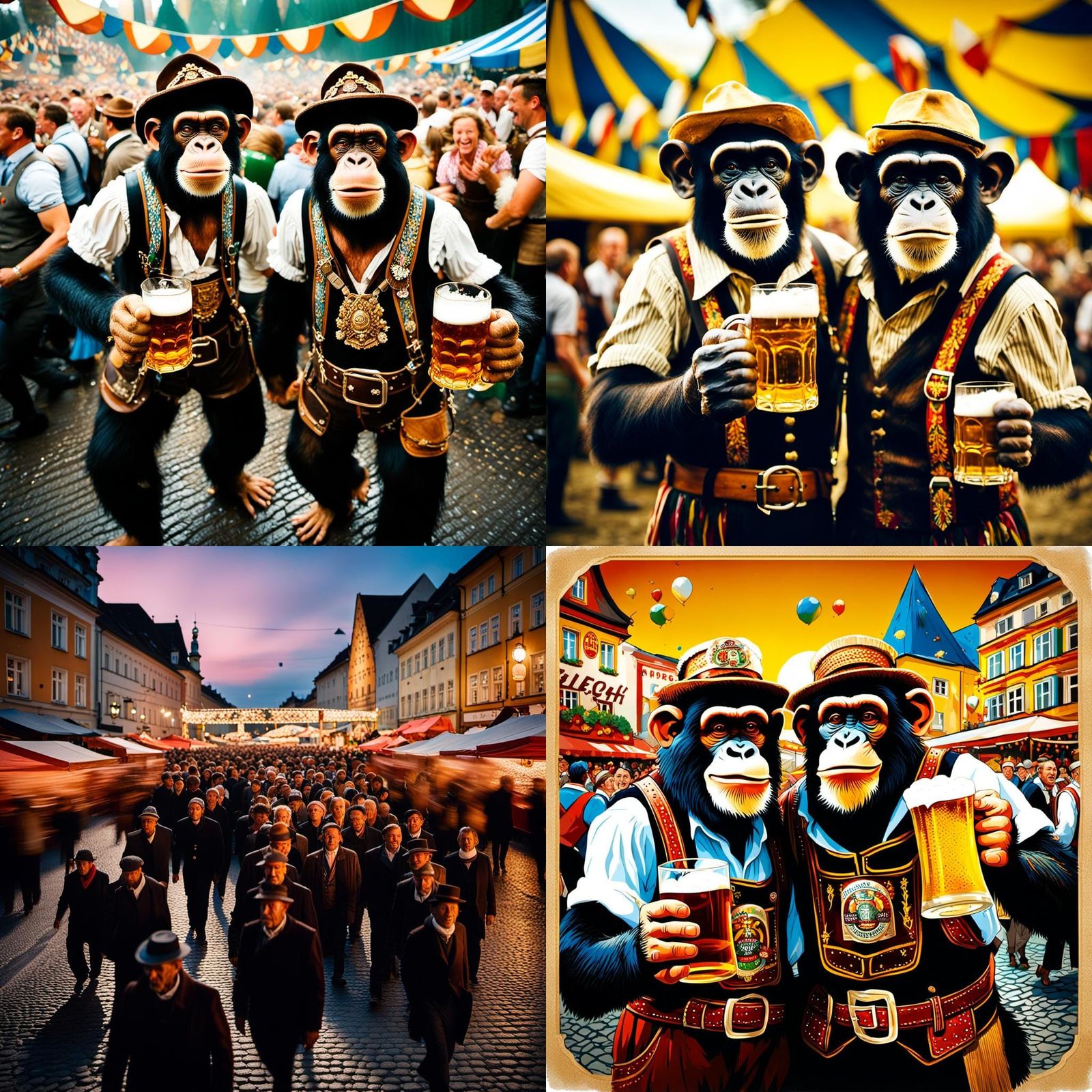 Oktoberfest Celebration with Chimpanzees in Munich