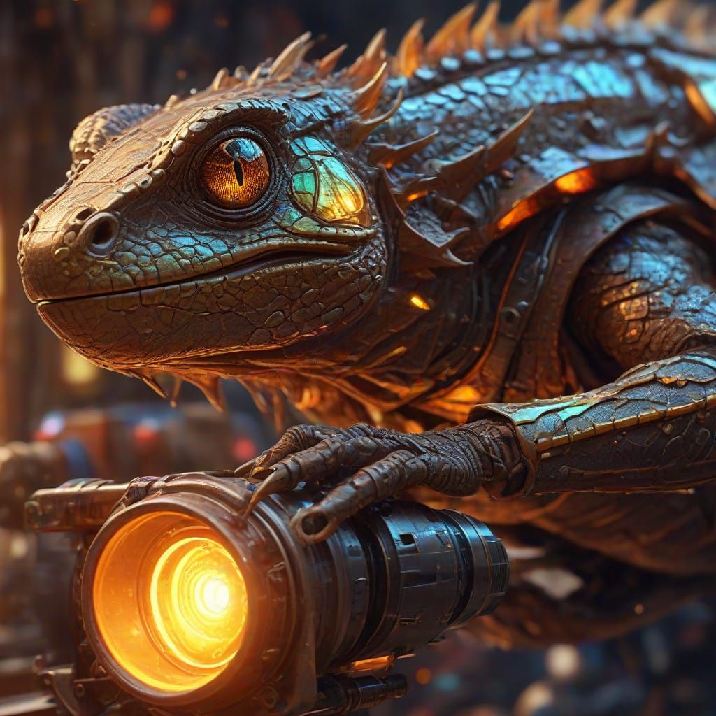Lizard Engineer: Sci-Fi Concept Art