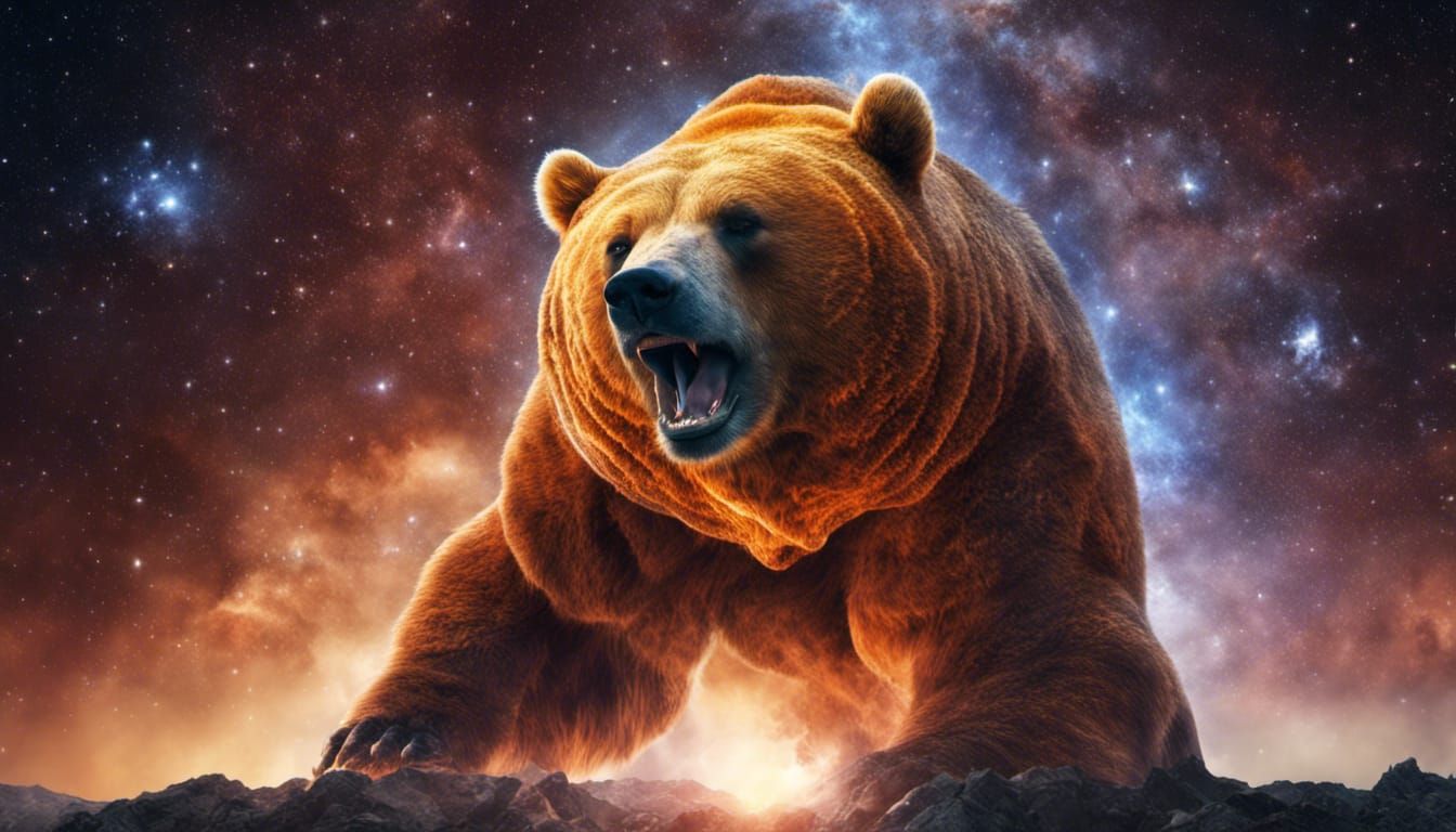 King Citrus Bear on Cosmic Crystal Bridge