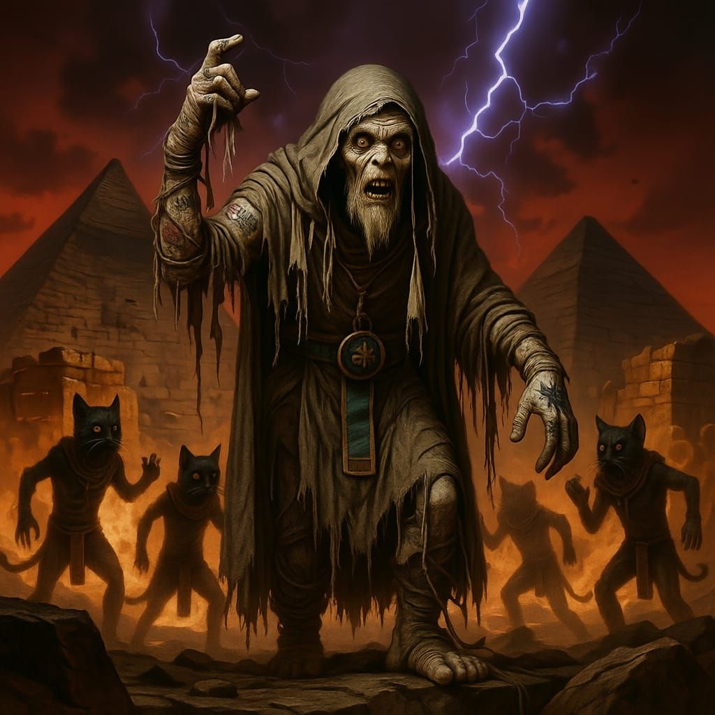 Egyptian Mummy Mage Casting Misfortune on ThunderCats