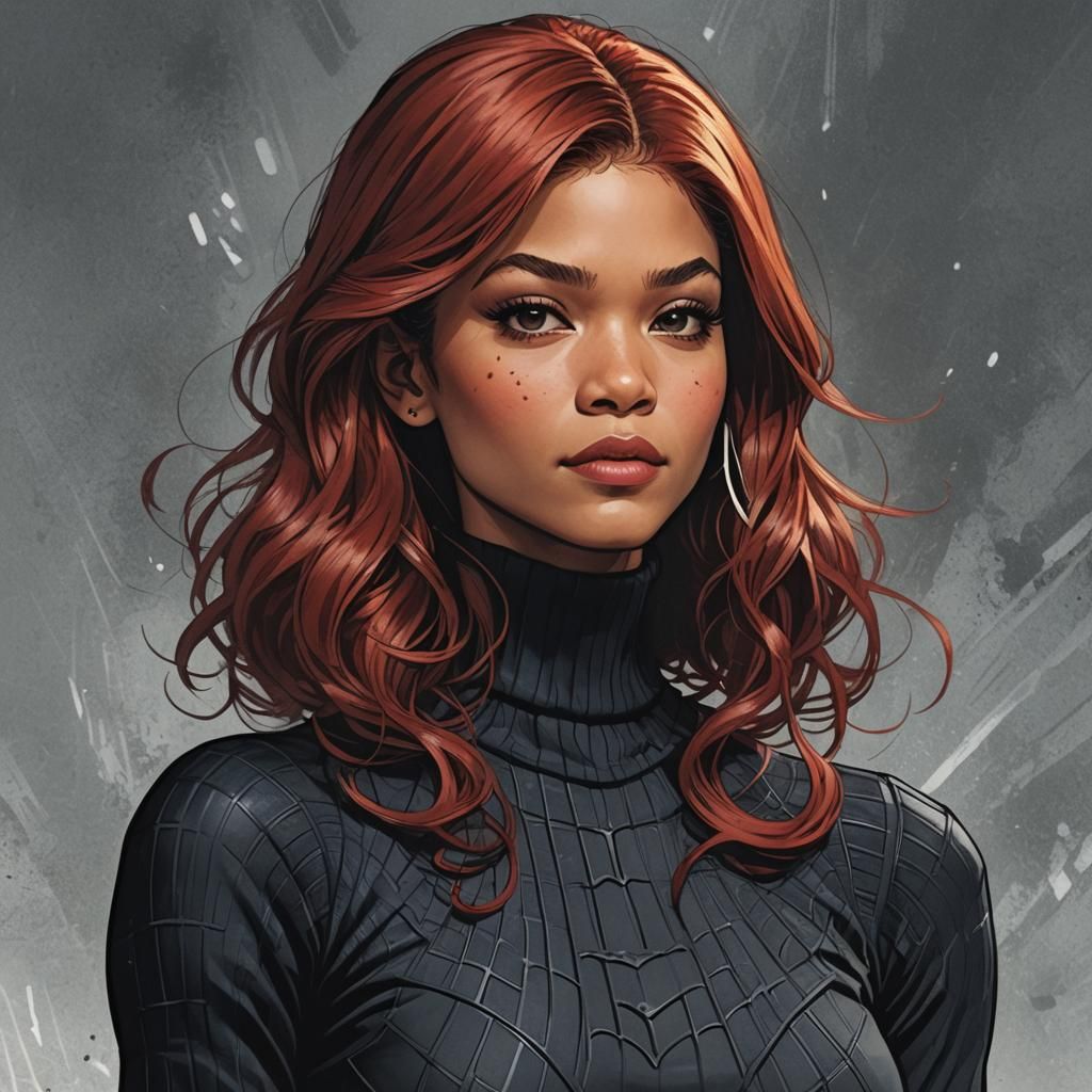 MJ Watson in Comic Style with Red Hair