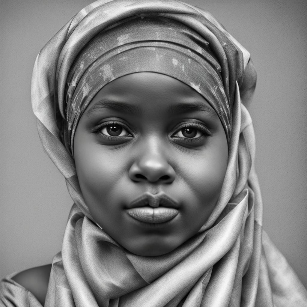 Hausa Girl in Traditional Turban