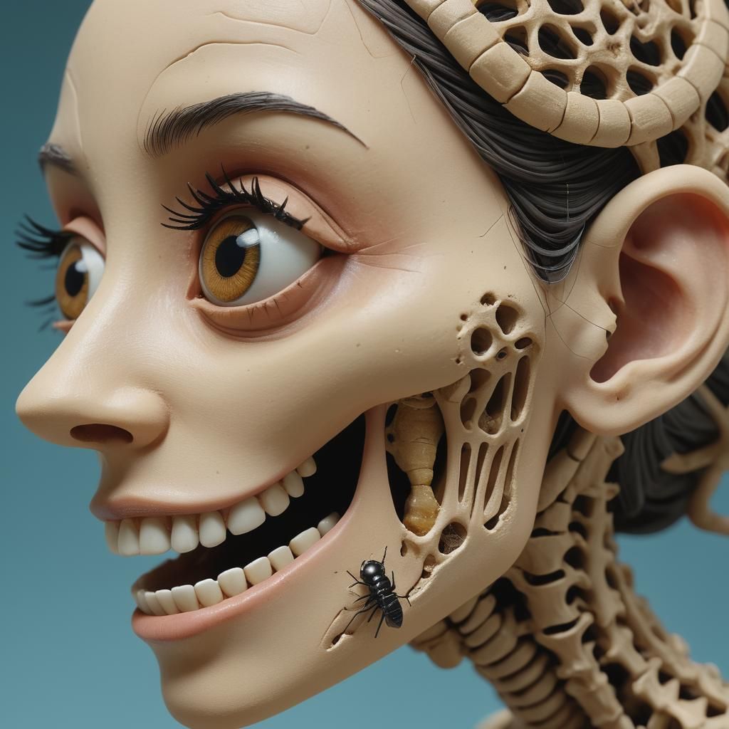 Insects Emerge from Claymation Girl's Mouth