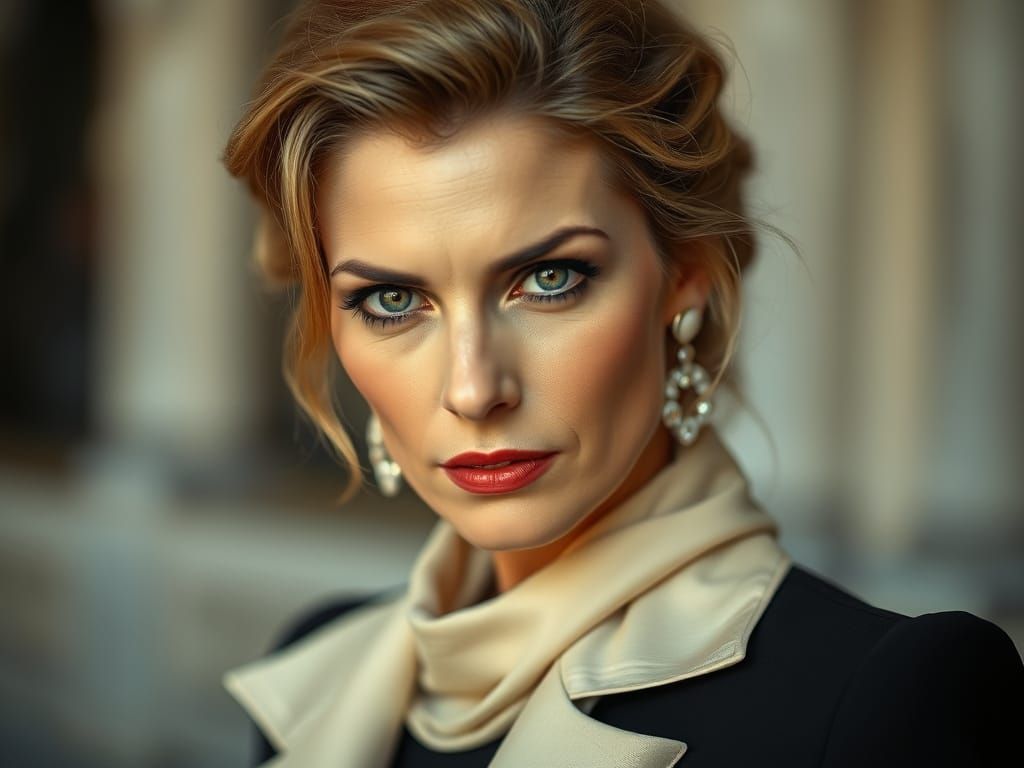 Elegant Woman's Portrait with Artistic Bokeh