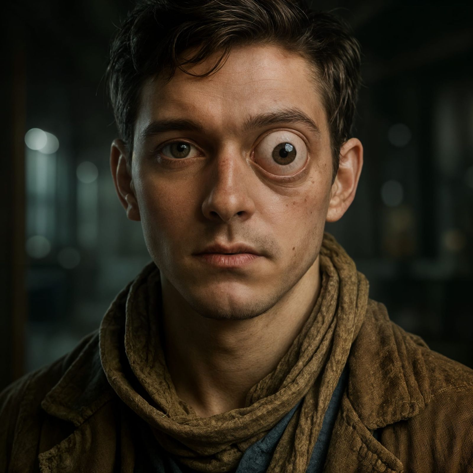 Hyperrealistic Portrait: Man with Alien Eye