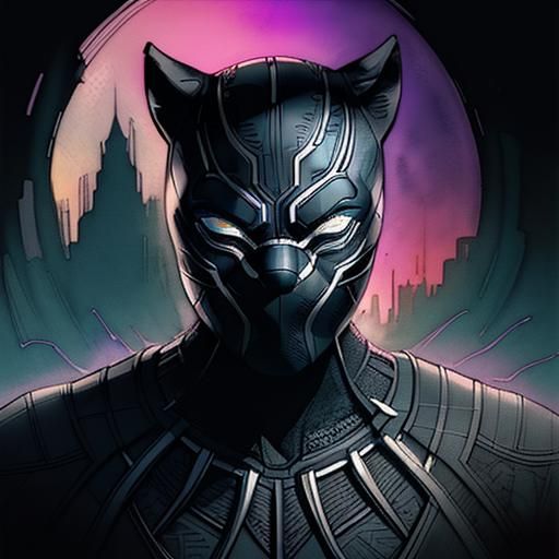 Moonscape Sunset in Digital Watercolor Illustration