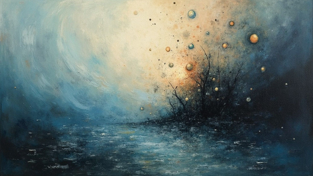 Abstract Acrylic Painting of Swirling Emotions