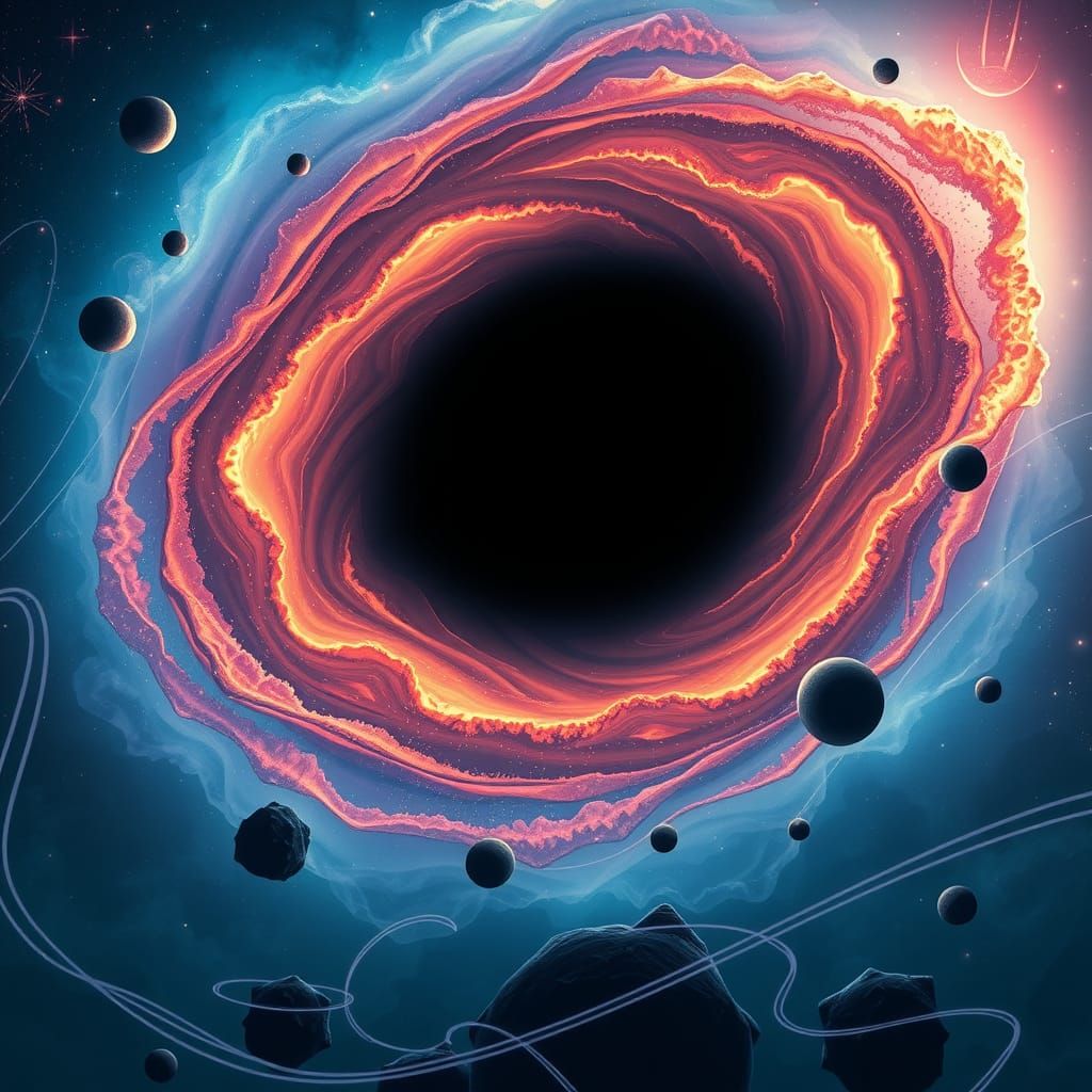 Swirling Black Hole in Space with Aurora